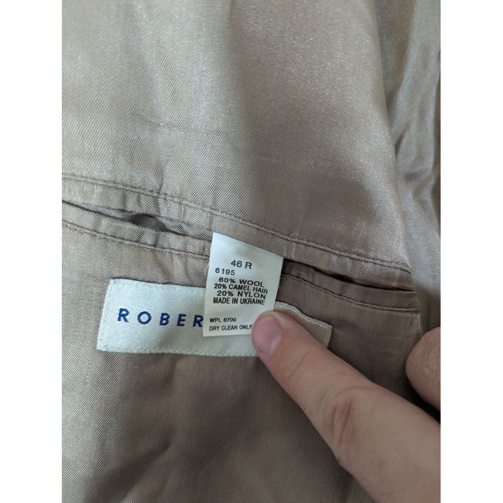 Robert Stock Mens Sports Coat Blazer Size 46R Wool/Camel Hair Blend Ukraine Made - Picture 12 of 15